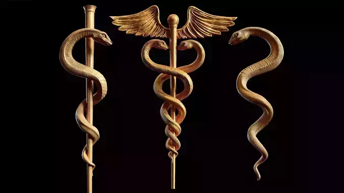 Caduceus Medical symbol 3D Model Collection