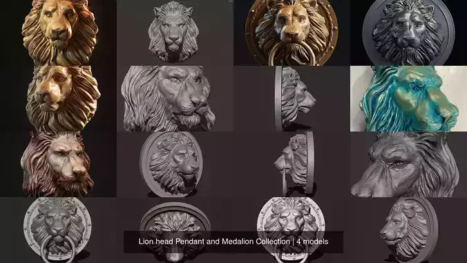 Lion head Pendant and Medalion Collection 