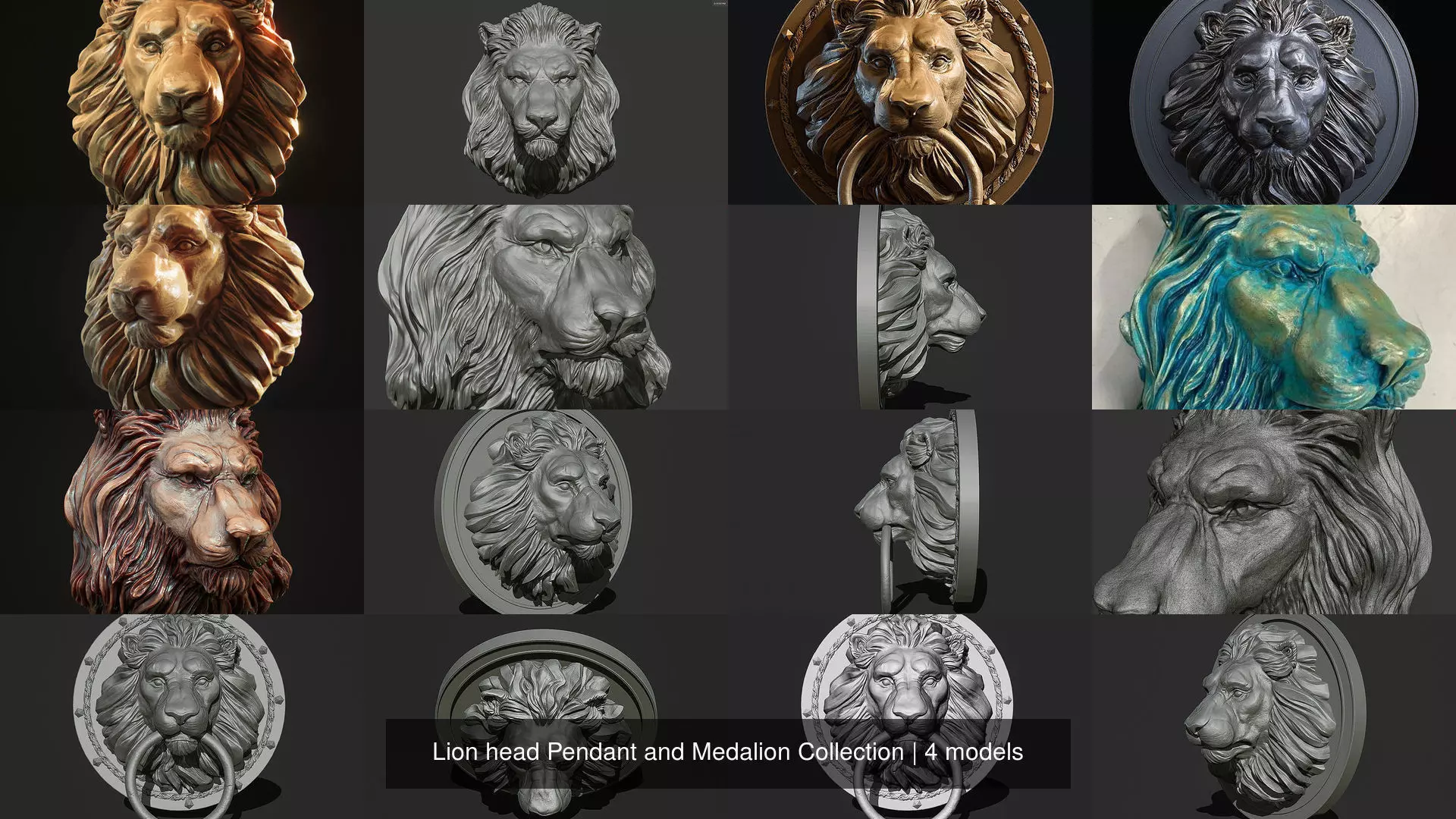 Lion head Pendant and Medalion Collection _0