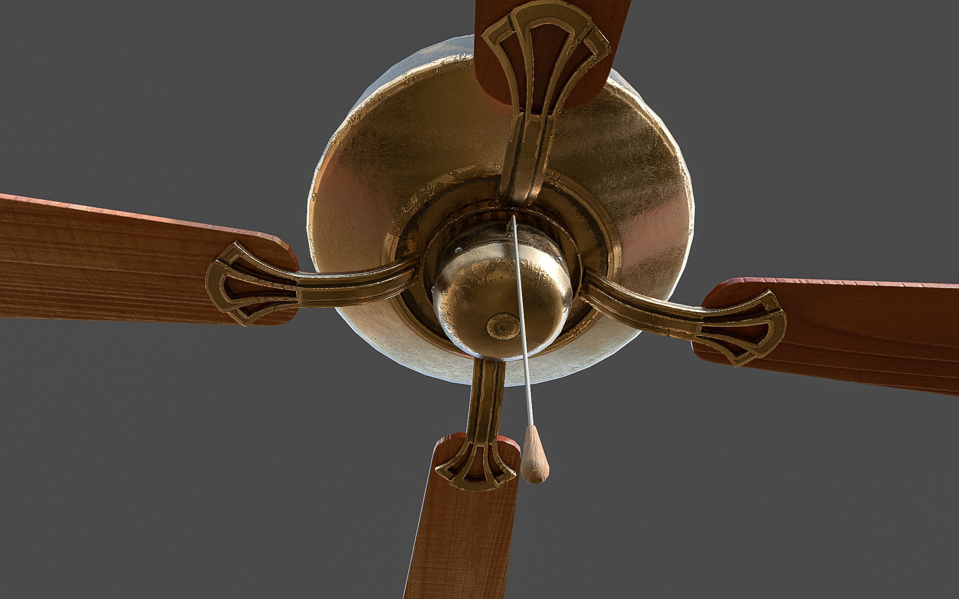 Retro Ceiling Fan Low-poly 3D model_3