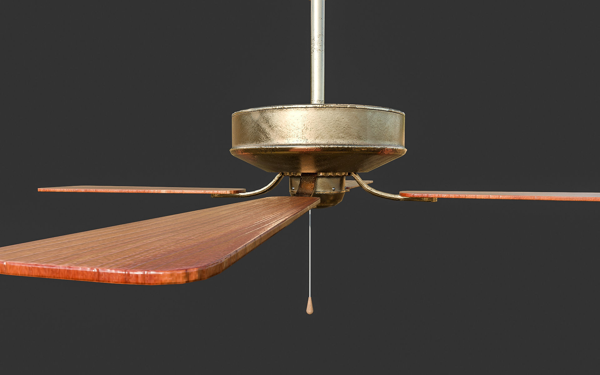 Retro Ceiling Fan Low-poly 3D model_4