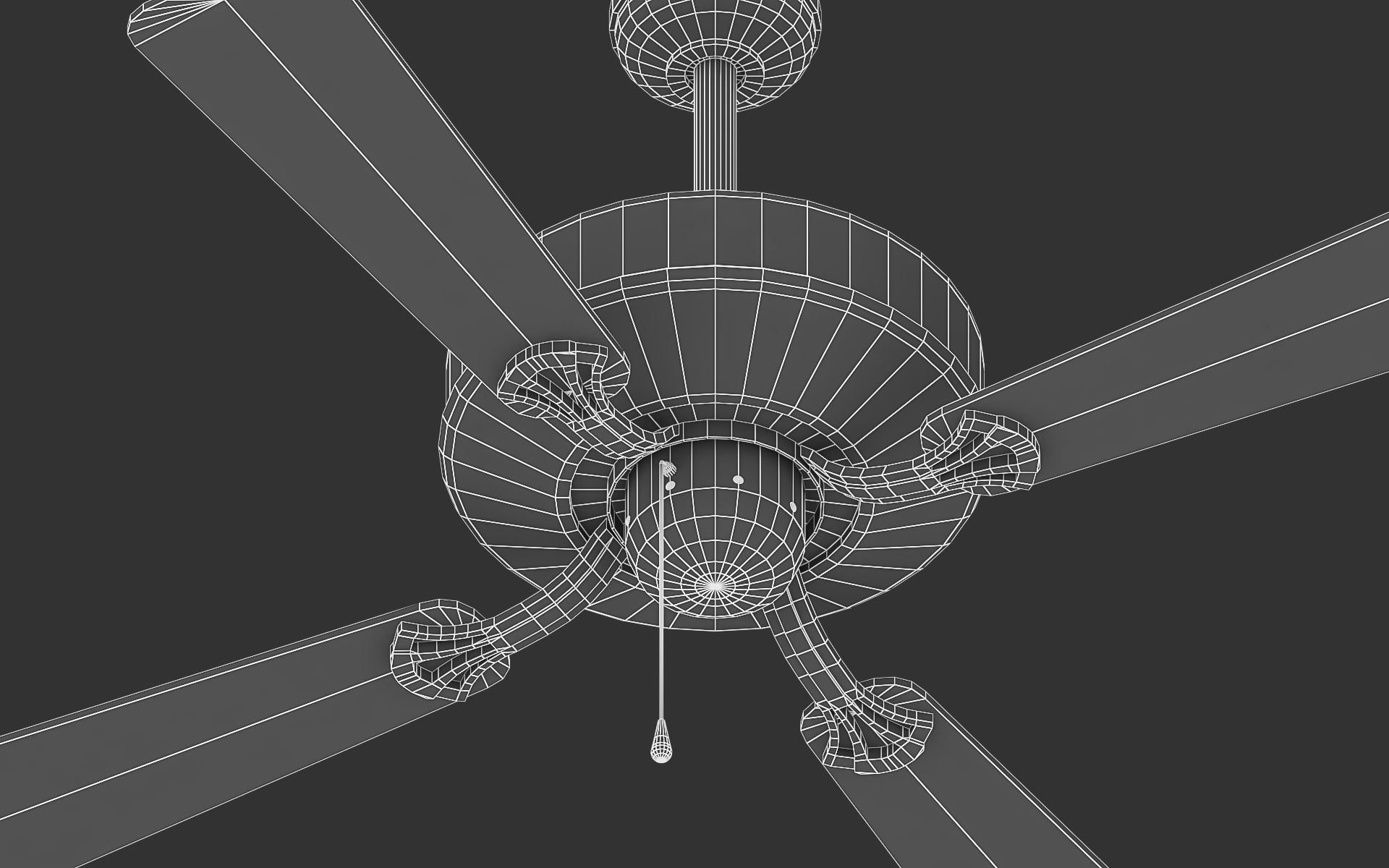Retro Ceiling Fan Low-poly 3D model_6