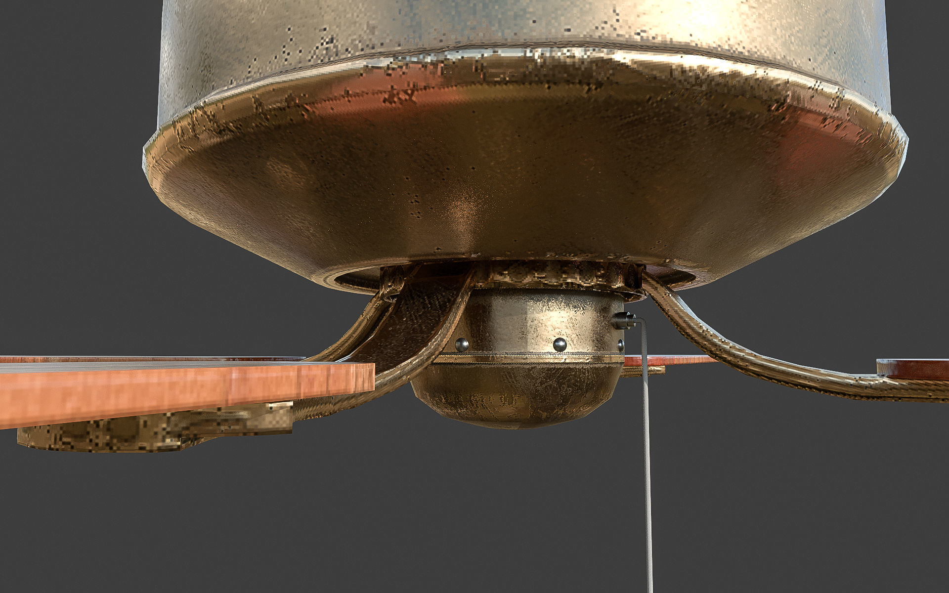 Retro Ceiling Fan Low-poly 3D model_2