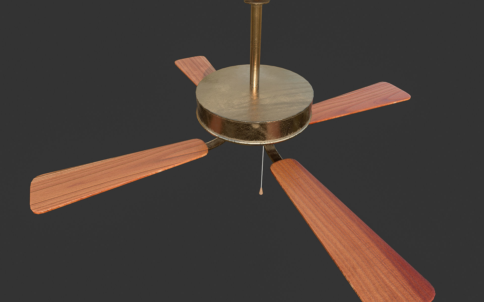 Retro Ceiling Fan Low-poly 3D model_1
