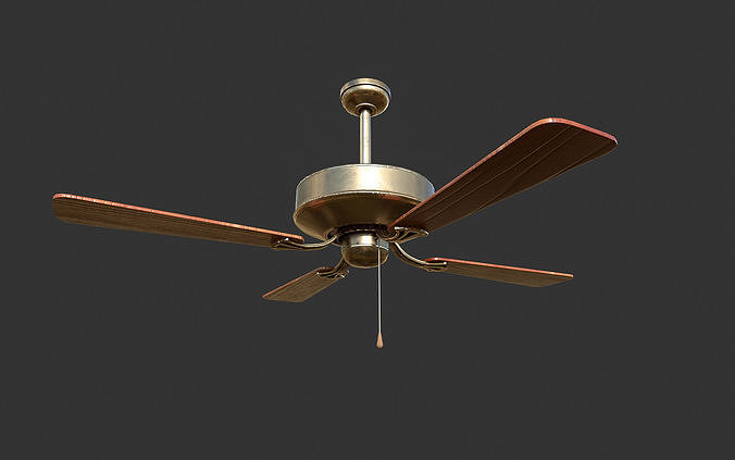 Retro Ceiling Fan Low-poly 3D model
