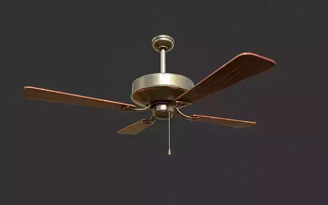 Retro Ceiling Fan Low-poly 3D model