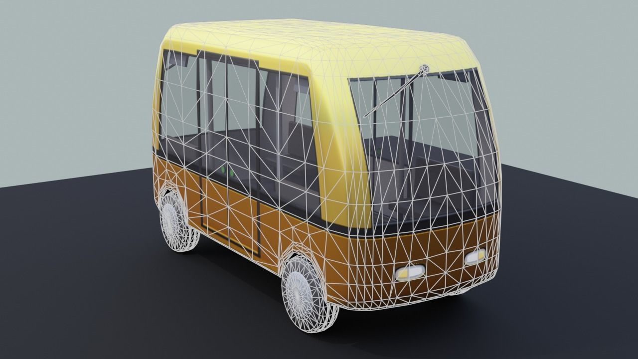 Autonomous Electric People Mover Low-poly 3D model_13