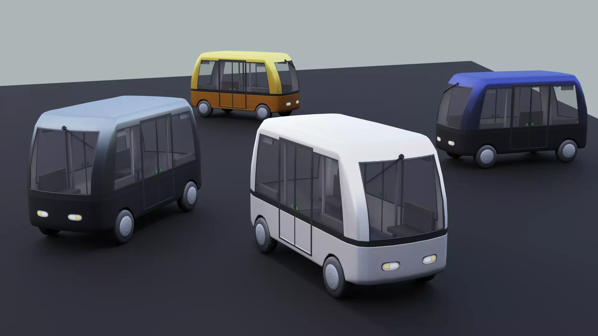 Autonomous Electric People Mover Low-poly 3D model_0