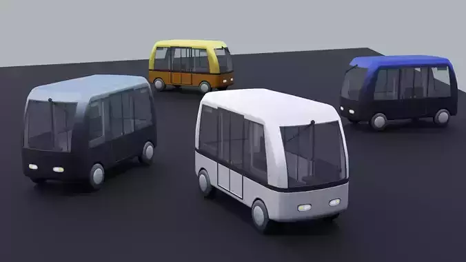 Autonomous Electric People Mover Low-poly 3D model