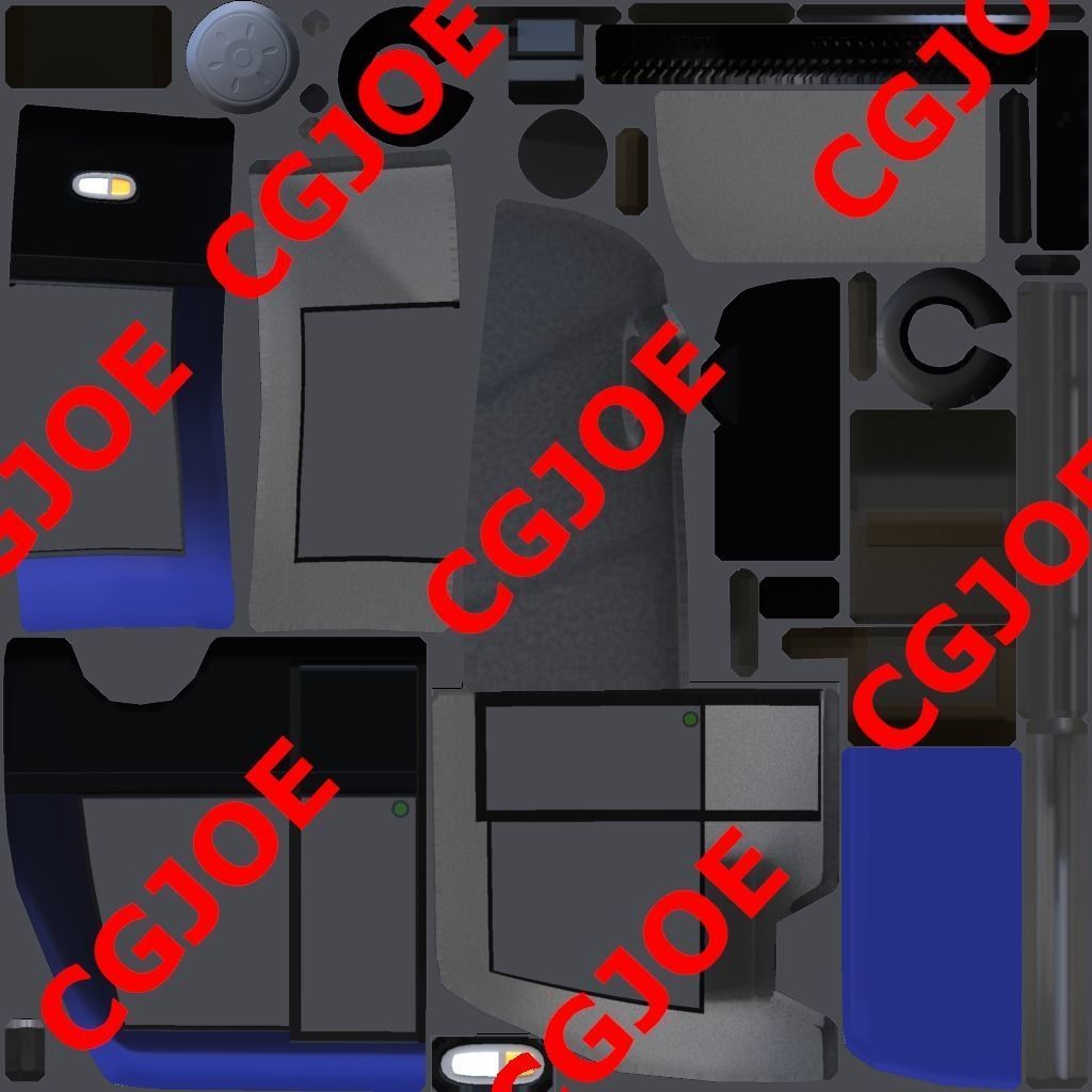 Autonomous Electric People Mover Low-poly 3D model_9