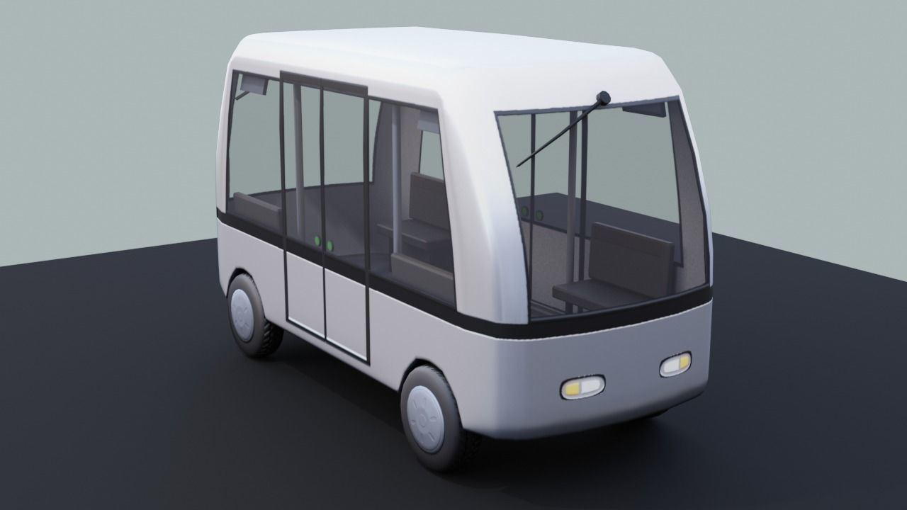 Autonomous Electric People Mover Low-poly 3D model_3