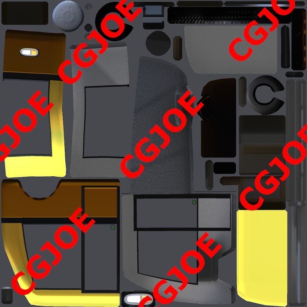 Autonomous Electric People Mover Low-poly 3D model_6