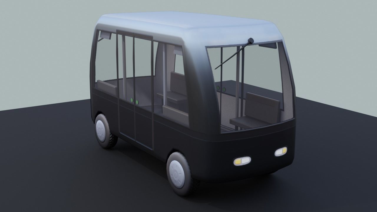 Autonomous Electric People Mover Low-poly 3D model_4