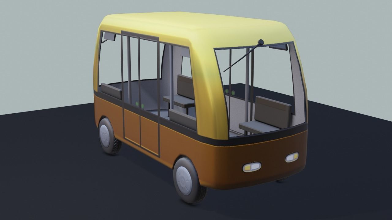 Autonomous Electric People Mover Low-poly 3D model_14