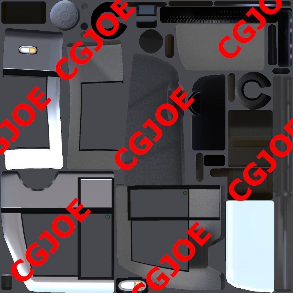 Autonomous Electric People Mover Low-poly 3D model_8