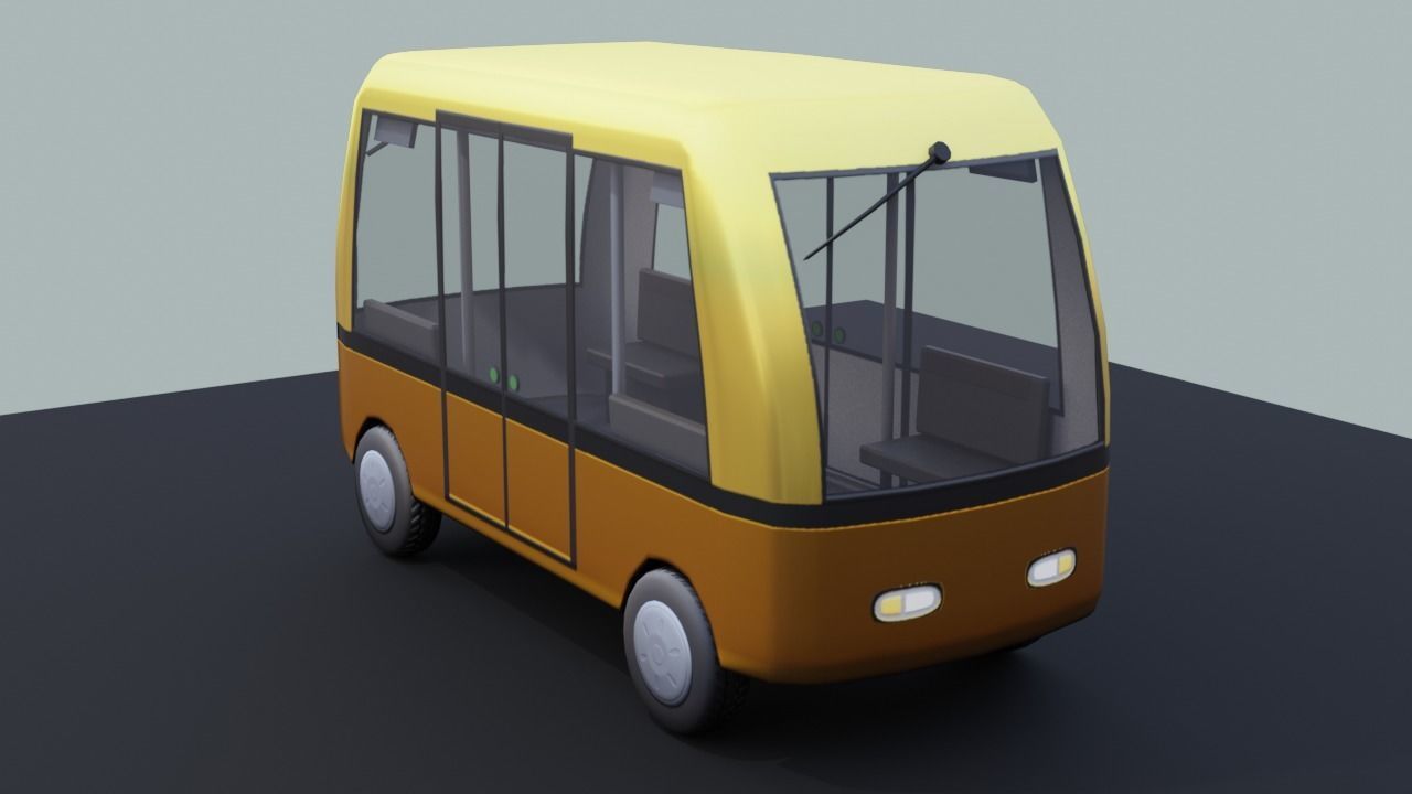 Autonomous Electric People Mover Low-poly 3D model_2