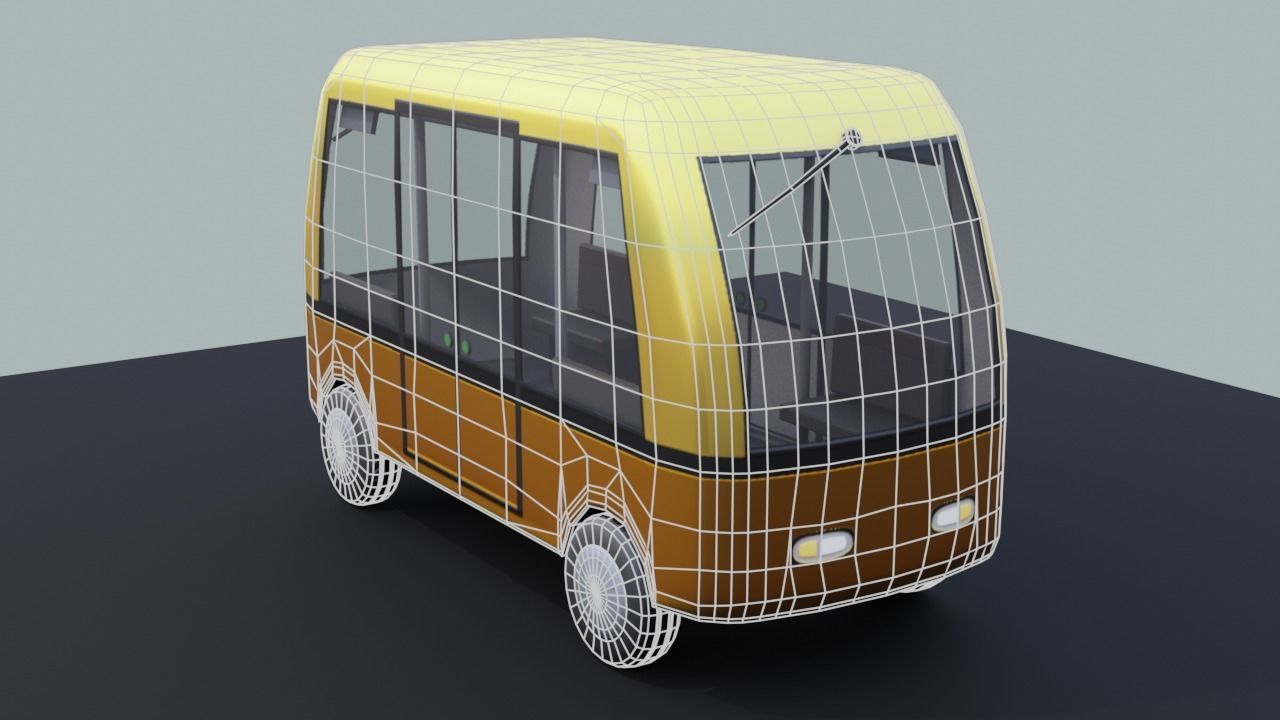 Autonomous Electric People Mover Low-poly 3D model_12