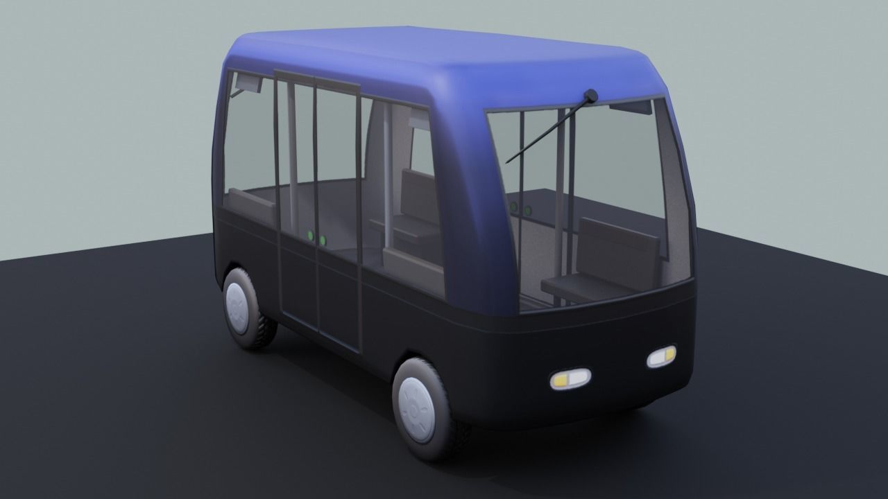 Autonomous Electric People Mover Low-poly 3D model_1