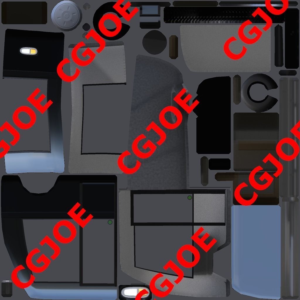 Autonomous Electric People Mover Low-poly 3D model_7