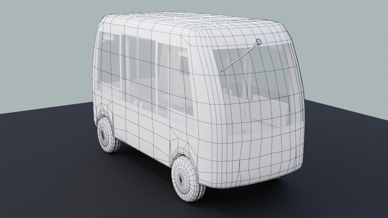 Autonomous Electric People Mover Low-poly 3D model_10