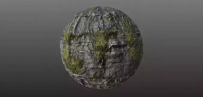 Mossy Cliff Rock 002 PBR Material Texture