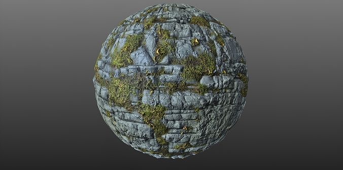 Mossy Cliff Rock 003 PBR Material Texture