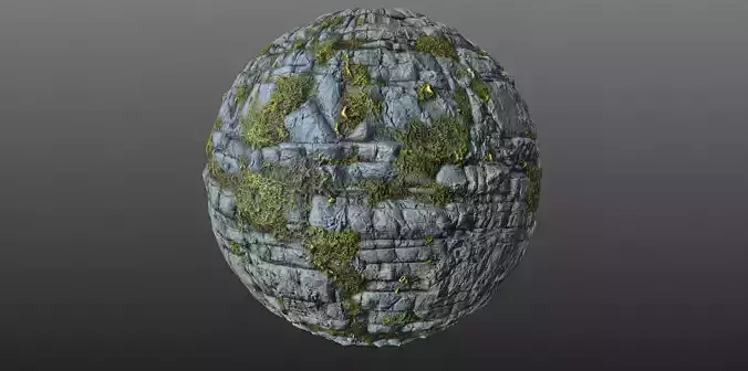 Mossy Cliff Rock 003 PBR Material