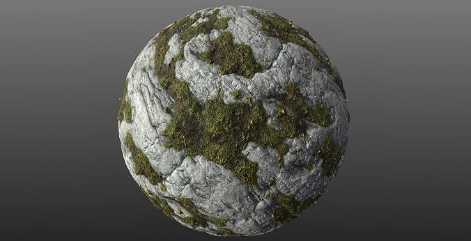 Mossy Rock 002 PBR Material Texture
