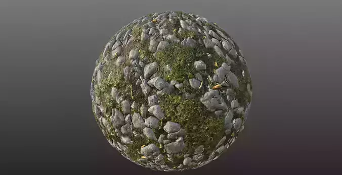 Small Mossy Stones Ground Material Texture