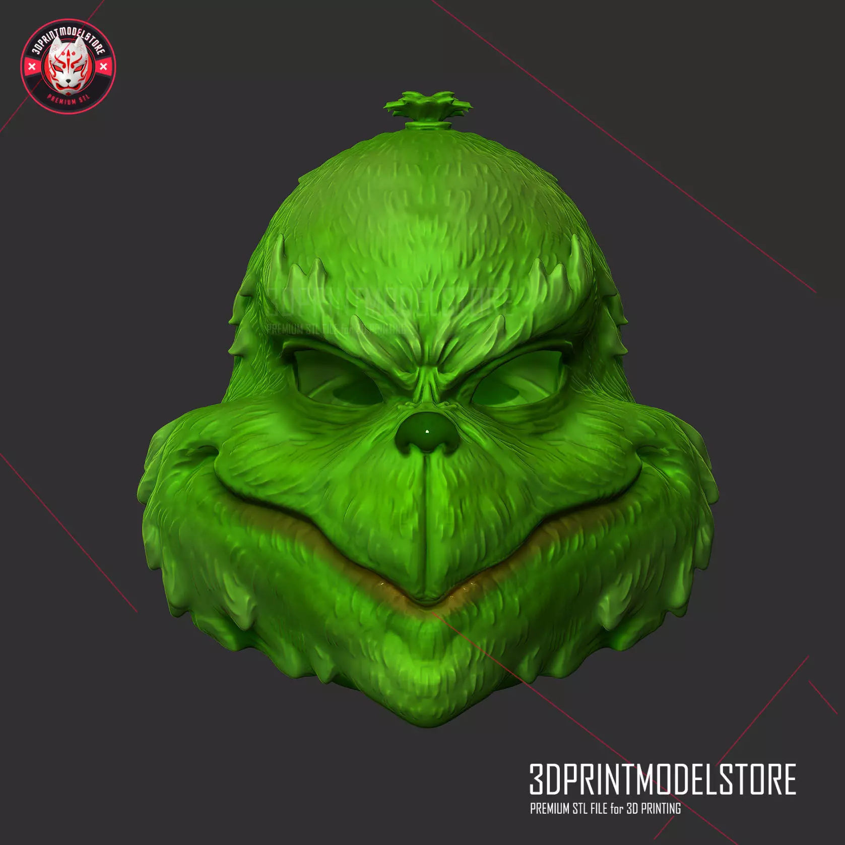 The Grinch Cosplay Mask - Christmas Xmas Helmet Costume  3D print model_0