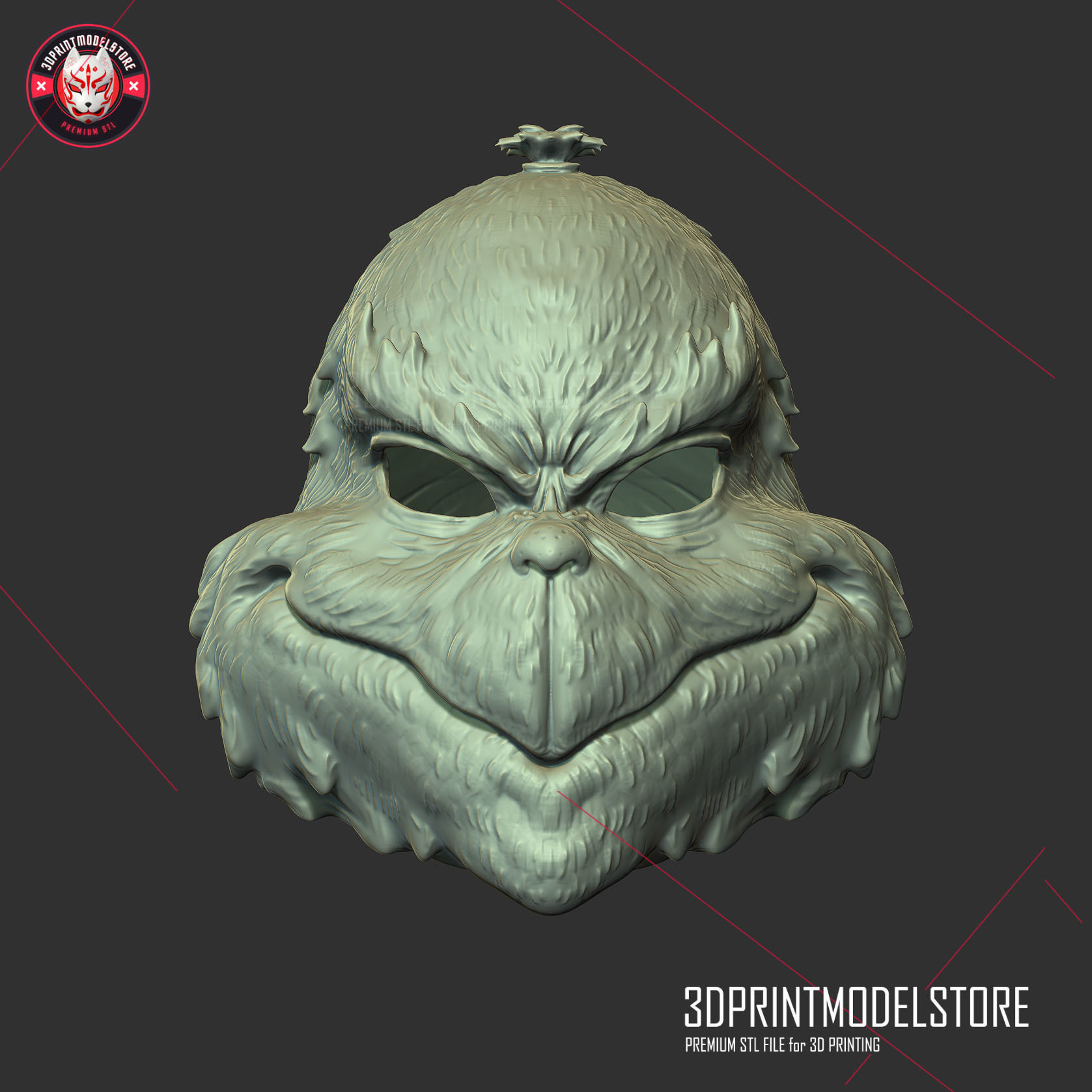 The Grinch Cosplay Mask - Christmas Xmas Helmet Costume  3D print model_3