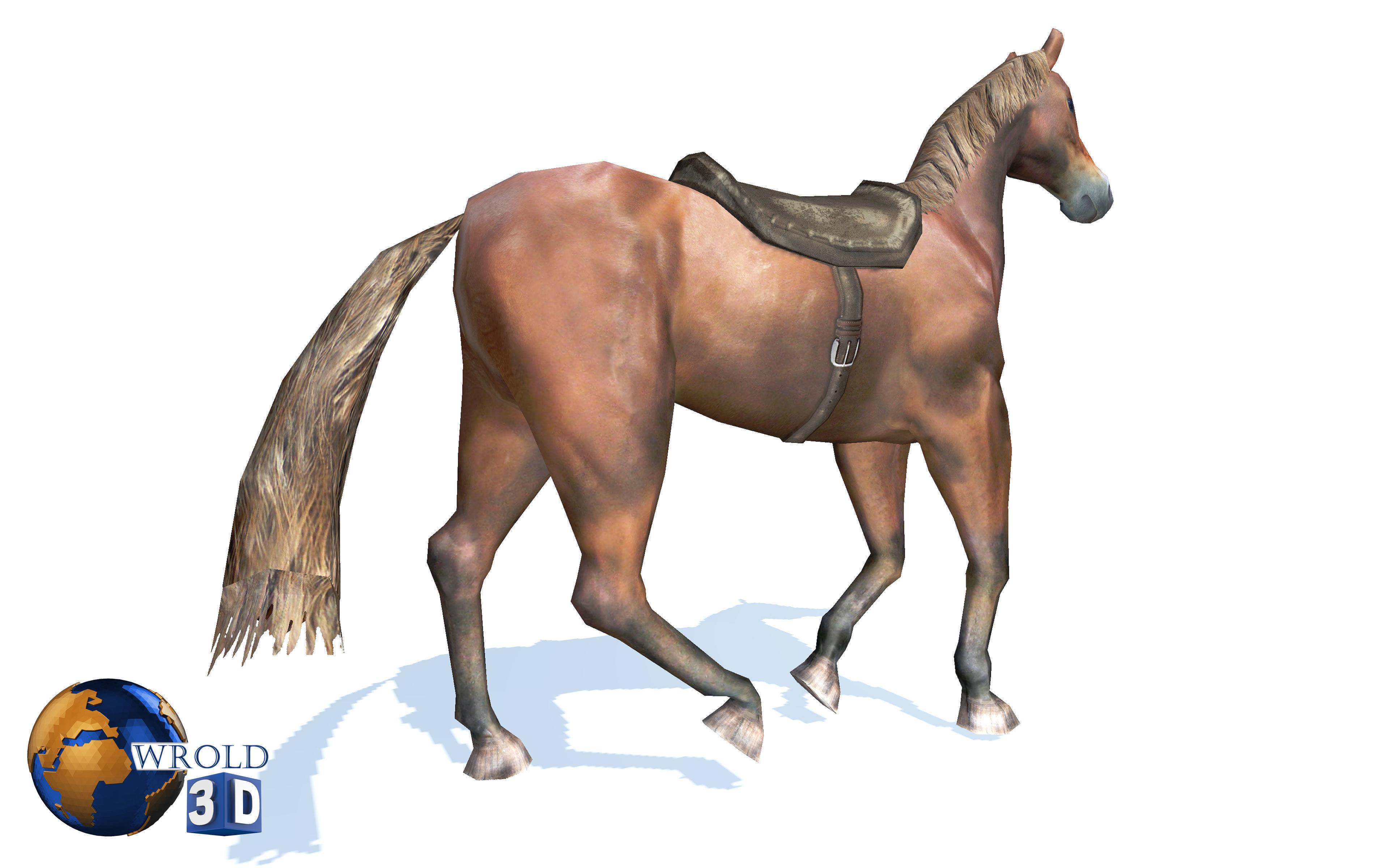 Lowpoly Horse Rigged Animated 3d model Low-poly 3D model_6