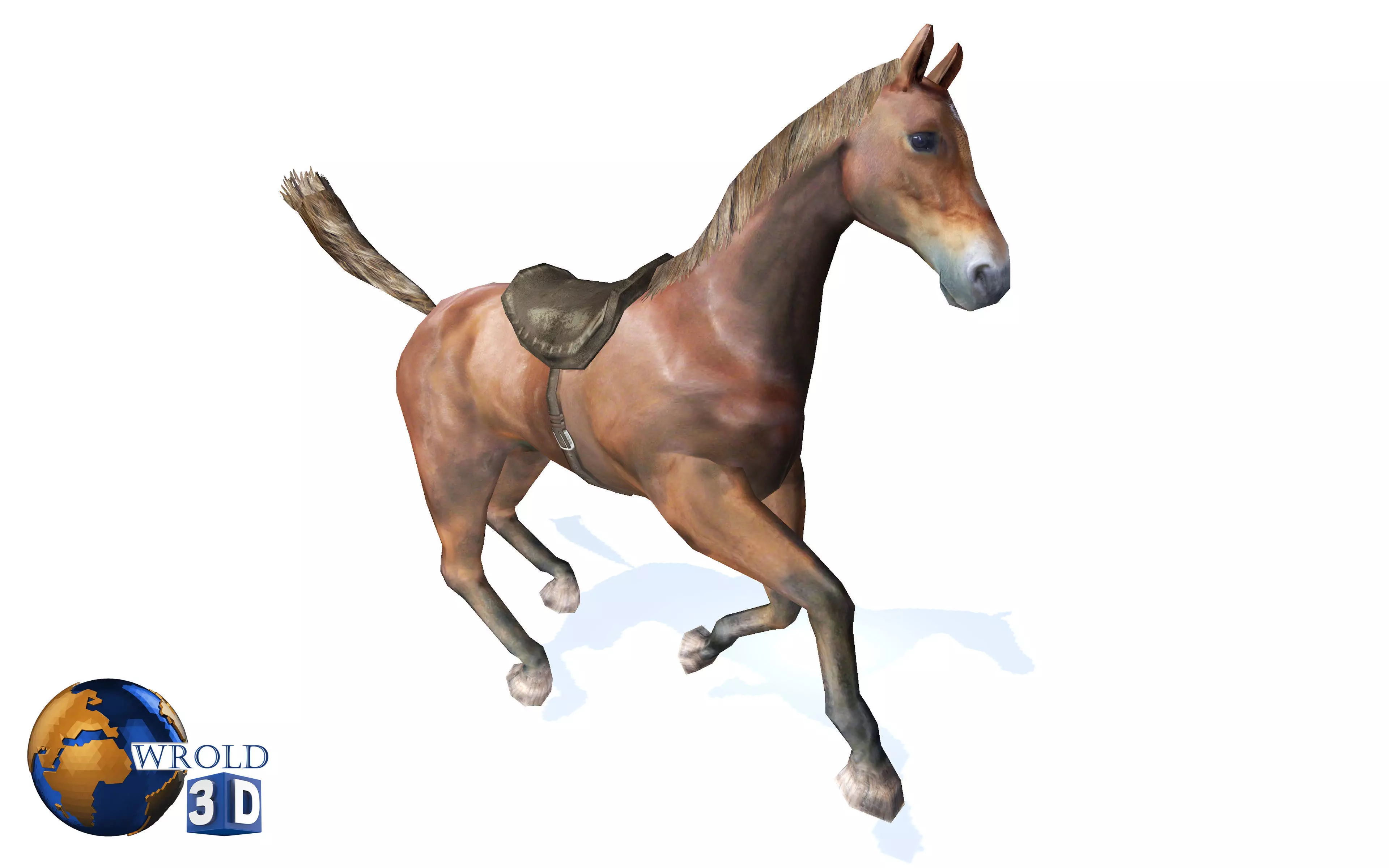 Lowpoly Horse Rigged Animated 3d model Low-poly 3D model_0