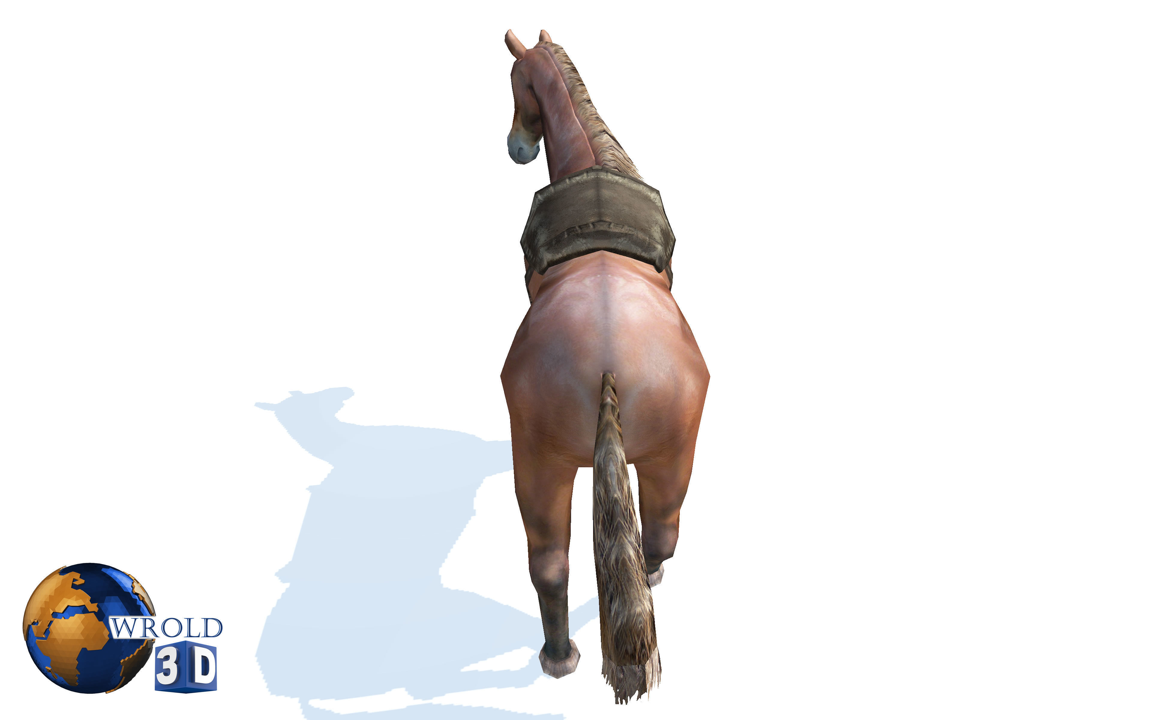 Lowpoly Horse Rigged Animated 3d model Low-poly 3D model_4