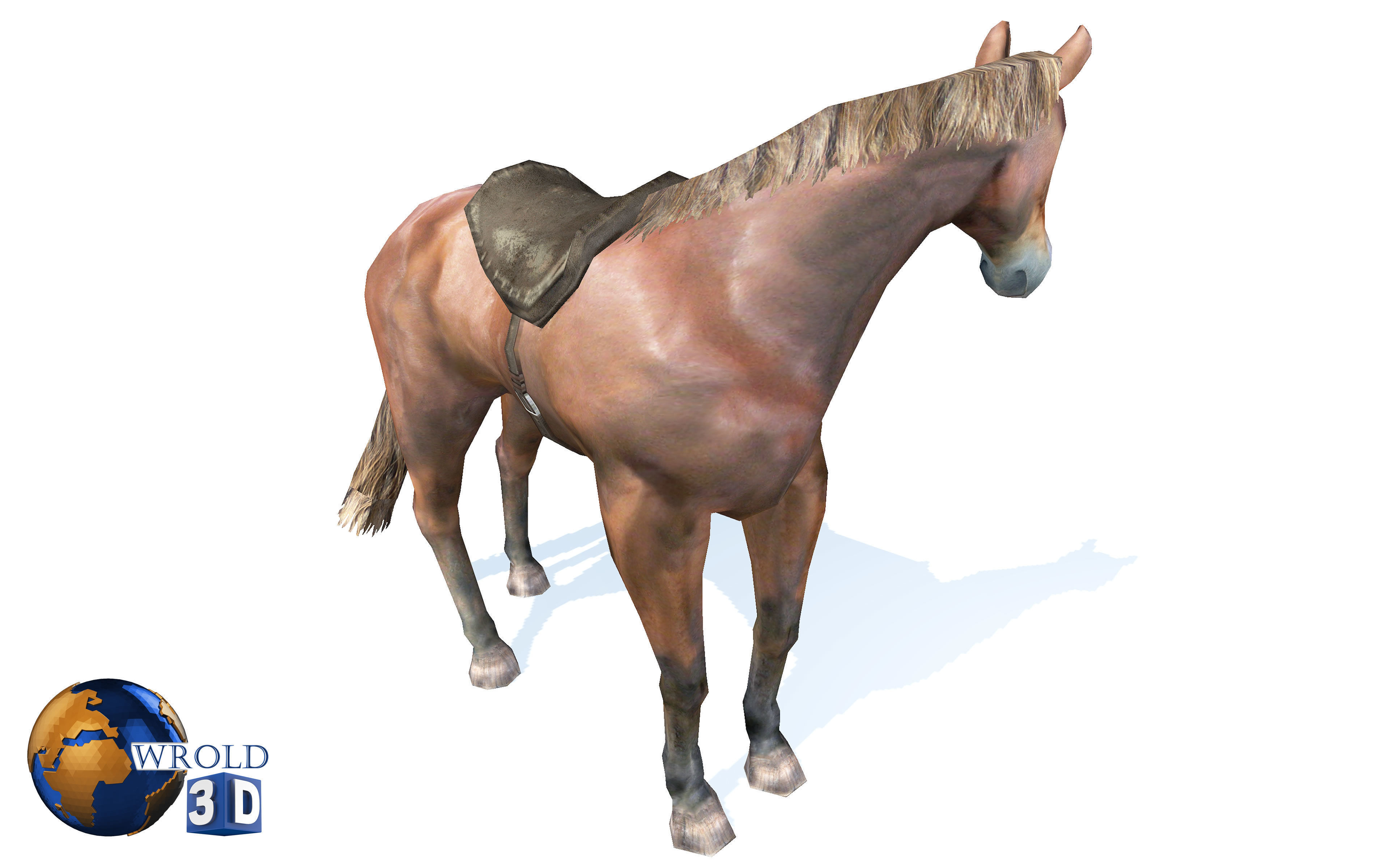 Lowpoly Horse Rigged Animated 3d model Low-poly 3D model_5