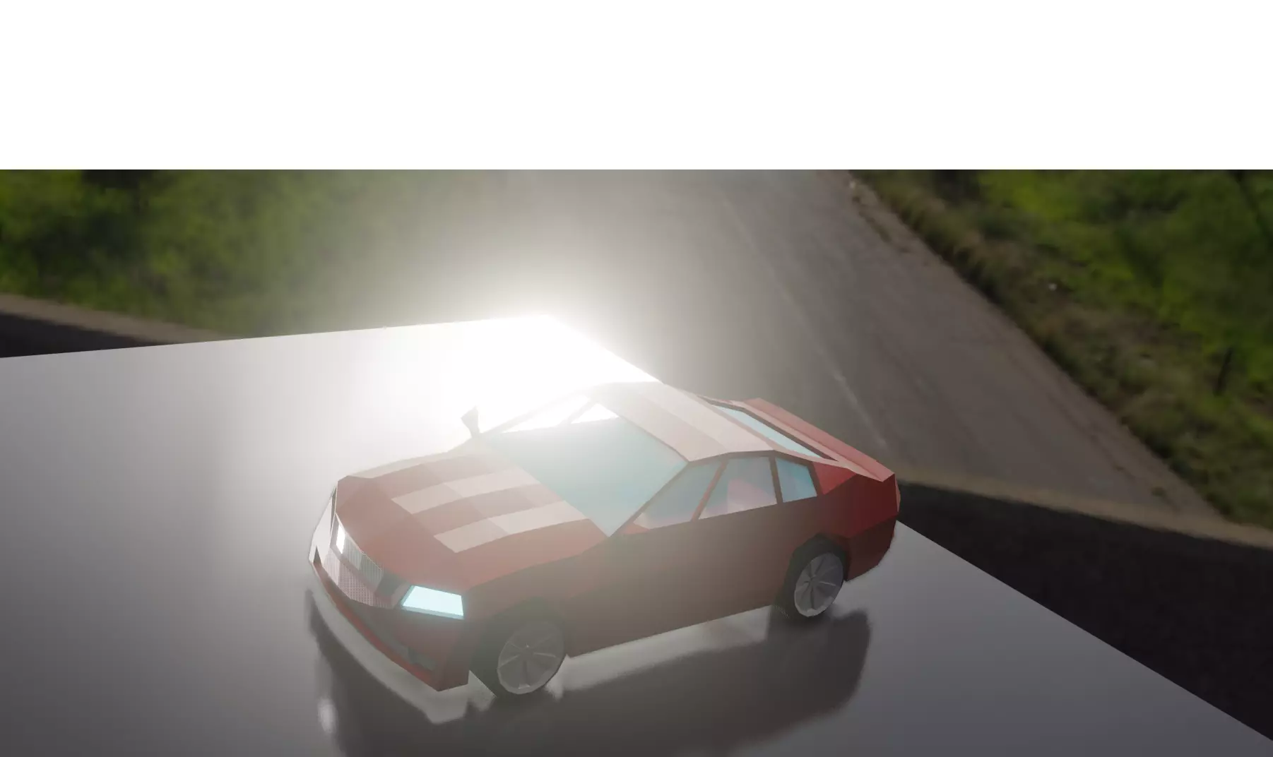 Sport car Low-poly 3D model_0