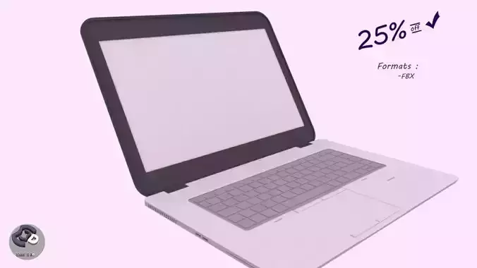 Computer laptop 3D model