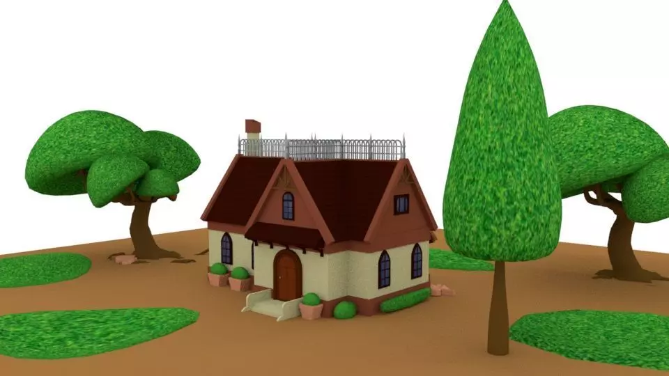 HouseVilla house in countryside 3D model_0
