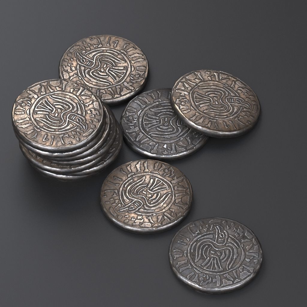 Viking coin 3D model_2