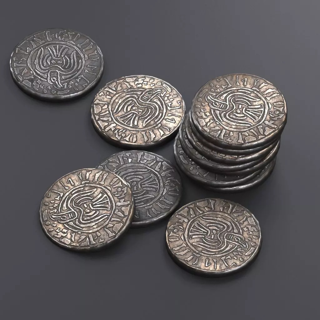 Viking coin 3D model_0