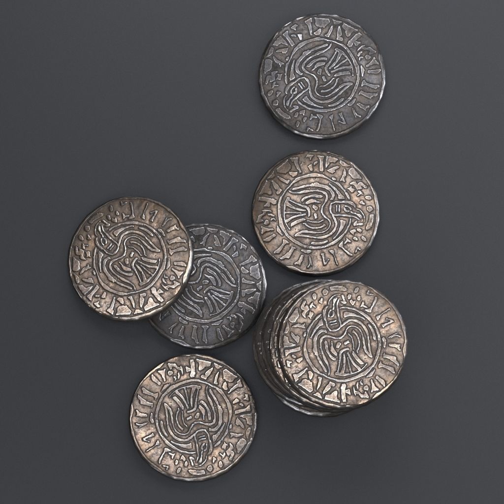 Viking coin 3D model_4