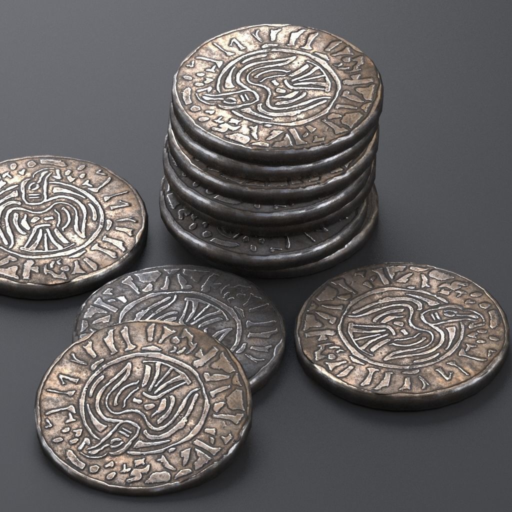 Viking coin 3D model_7
