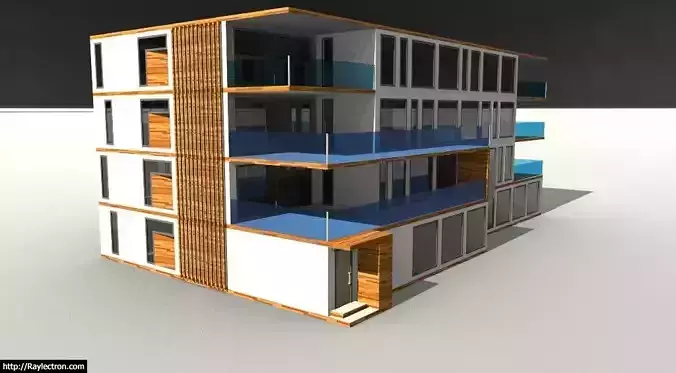 G3 Modern Style Apartment Building 3D model