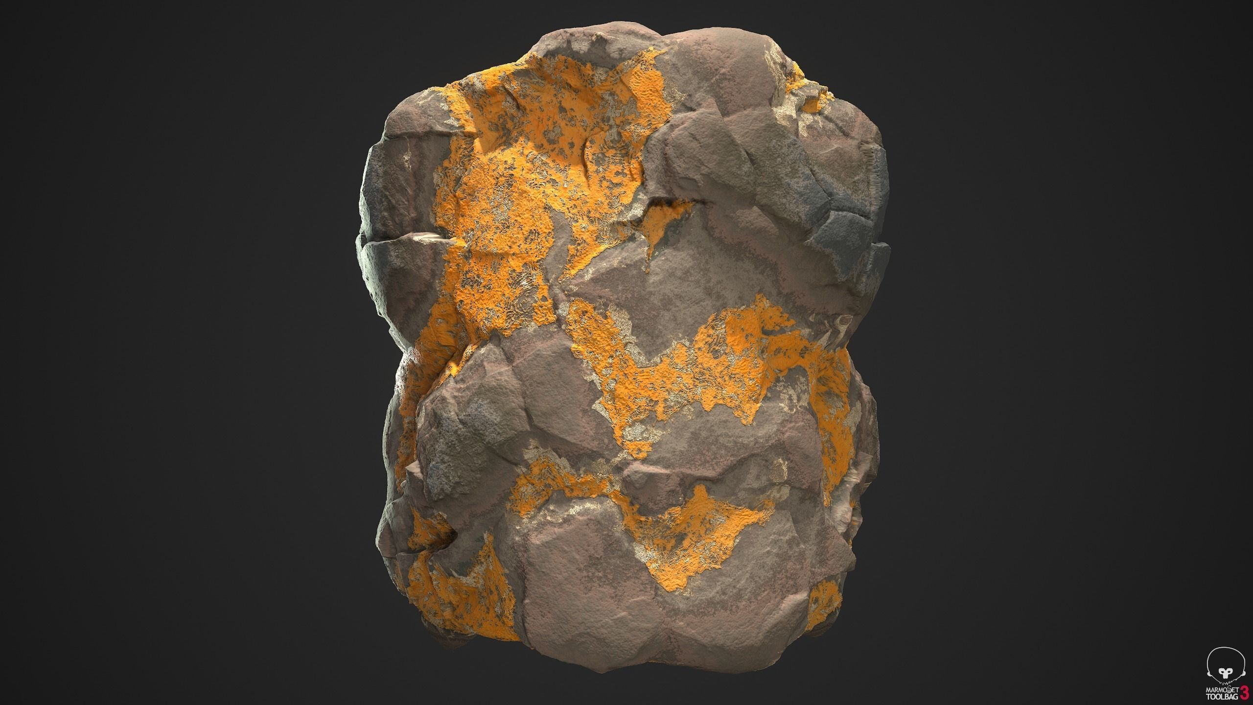 Lichen Covered Rock Material Texture_3