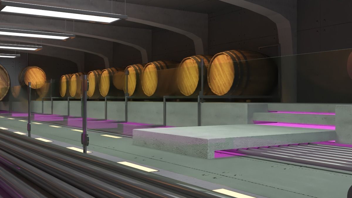 Wine aging room 3D model_3
