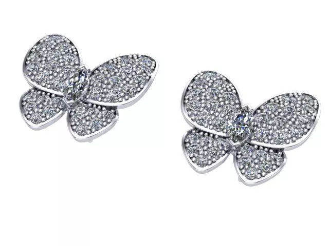 Butterfly Earrings  3D print model_0