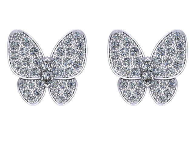 Butterfly Earrings  3D print model_3