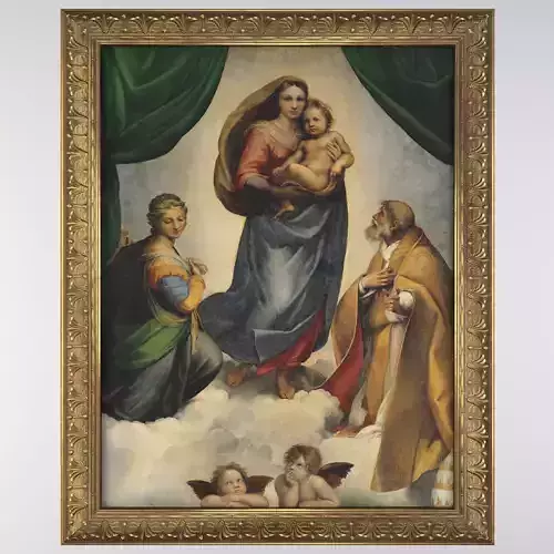 Frame picture low poly pbr