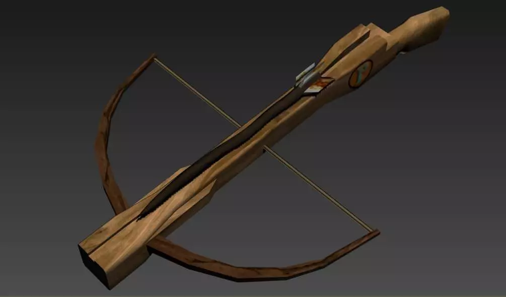 3D Medieval Crossbow Low-poly 3D model_0