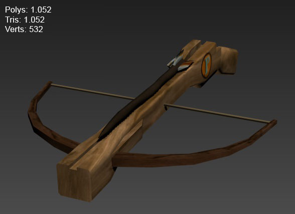3D Medieval Crossbow Low-poly 3D model_1